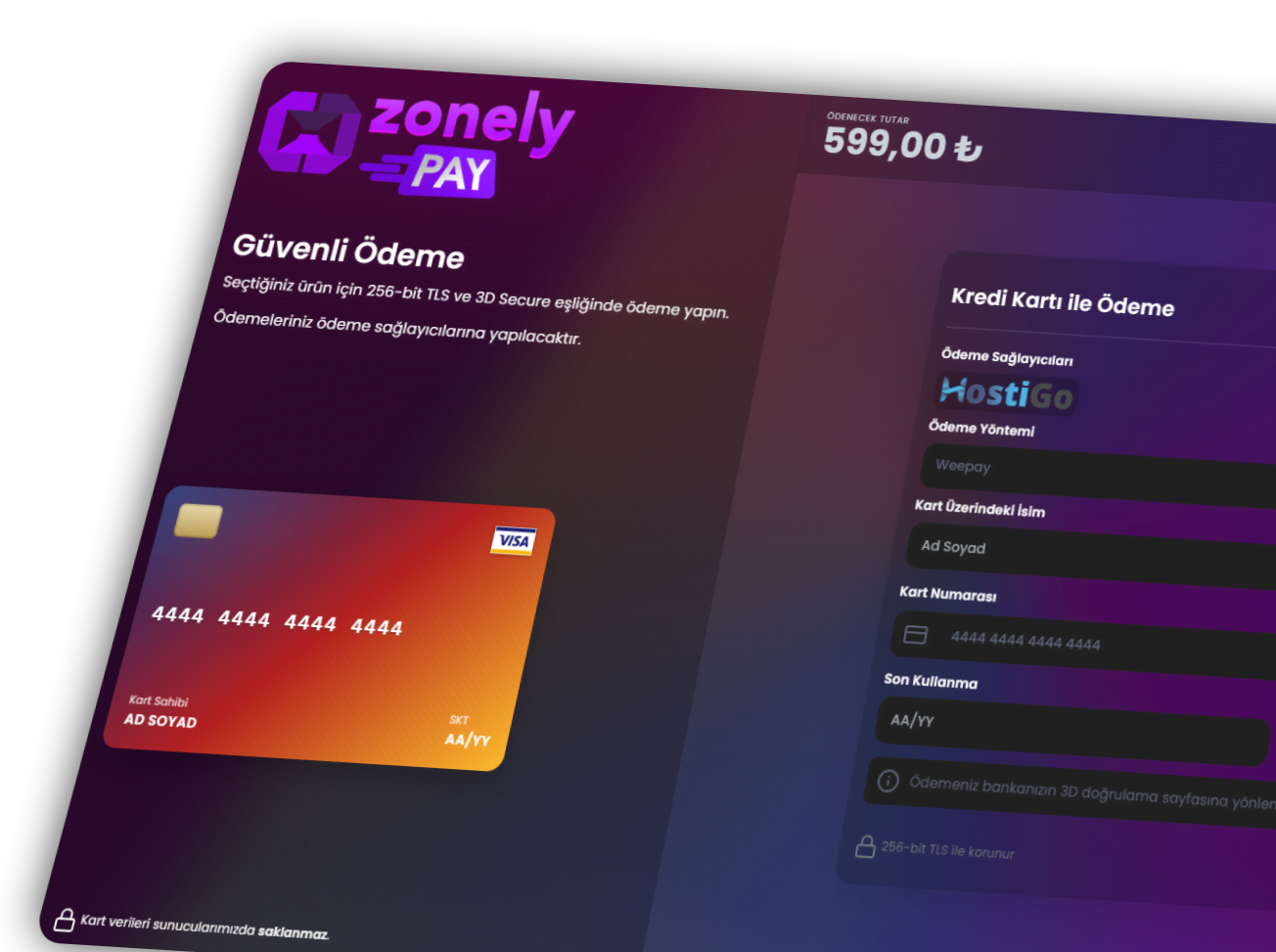 ZonelyPay ödeme ekranı